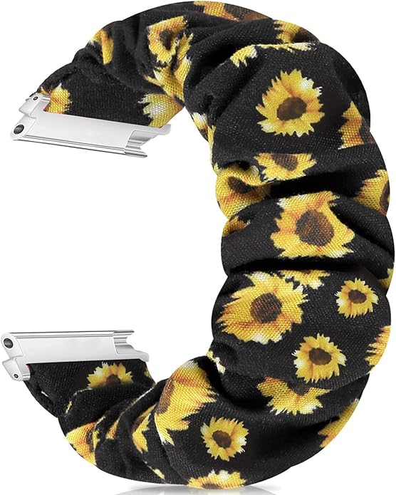 Compatible for FITVII Nexa, HM21, HM68, H86, HM57, HM78, H56 Smart Watch Fitness Tracker Bands, 18mm, 20mm, 22mm Fabric Elastic Scrunchie Elastic Women Cute Replacement Straps