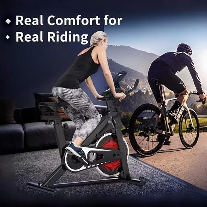 Exercise Bike Stationary Bikes for Home, Adjustable Resistance & Comfortable Seat Workout Bike, Quiet Indoor Cycling Bike with Digital Monitor, Phone Holder