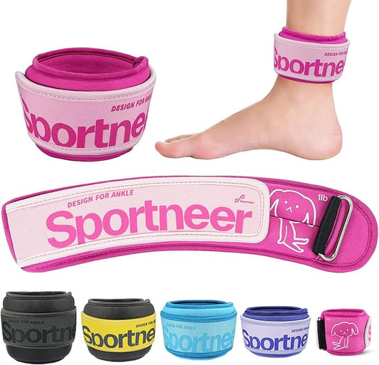 Sportneer Ankle Weights 0.5/1/2/3/5 LBS 1 Pair Wrist Leg Arm Weights for Women Men Kids Child with Adjustable Straps, Strength Weighted for Jogging Running Walking Fitness Gym Workout