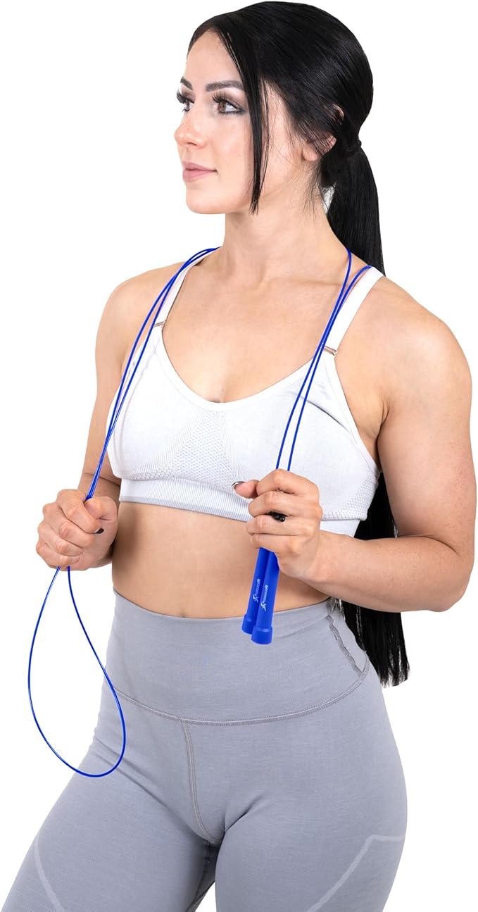 ProsourceFit Speed Jump Rope 10’ Adjustable Length, Super Fast Turning for Cardio, Boxing