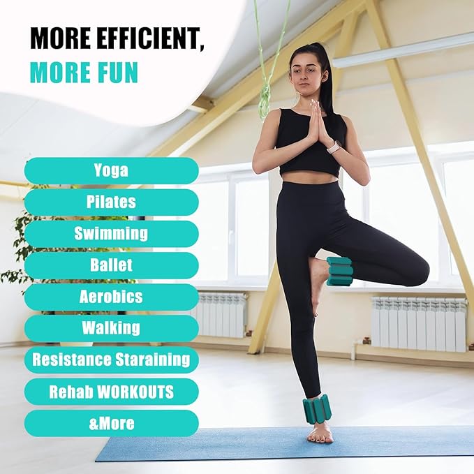 Pilates Wrist & Ankle Weights for Women 2(1Lbs Each),