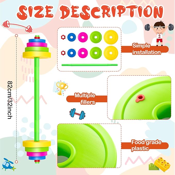 Leyndo 2 Set Kids Barbell Weight Set Workout