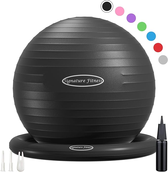 Anti-Burst and Slip Resistant Exercise Ball Yoga Ball 2,000-Pound Capacity,