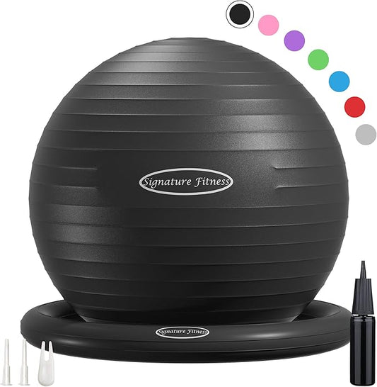 Anti-Burst and Slip Resistant Exercise Ball Yoga Ball 2,000-Pound Capacity,