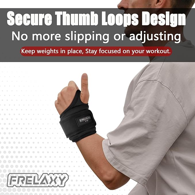 Frelaxy Wrist Weights with Thumb Loops Lock for Men Women 1lb*2 2lbs*2 3lbs*2 Ankle Weights Weighted Gloves for Running Strength Training Yoga Walking Exercises