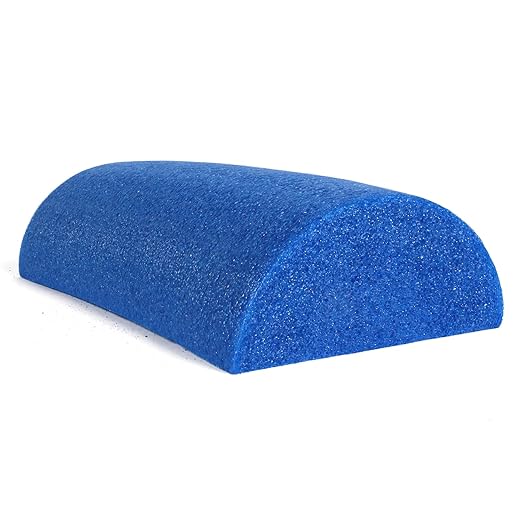 CanDo Blue PE Foam Rollers for Fitness 6 " 12" Half-Round