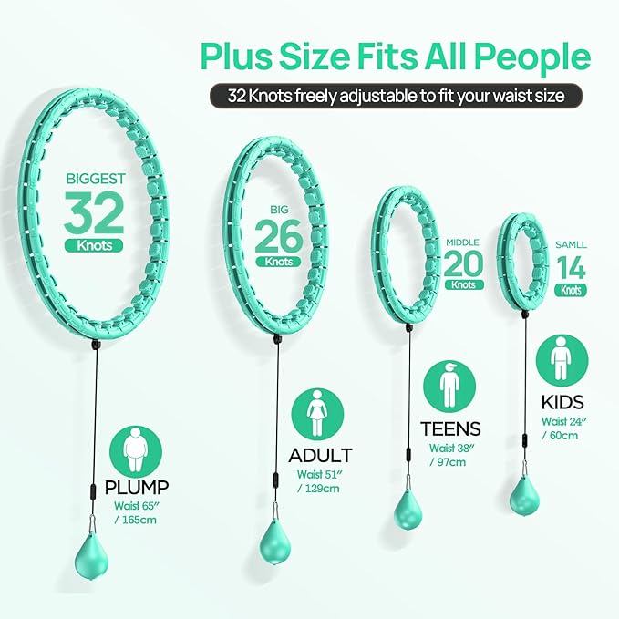 Weighted Exercise Hoop Plus Size 32 Detachable 2 in 1 Abdomen