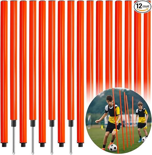 Lenwen 12 Pcs Soccer Training Poles Agility Poles
