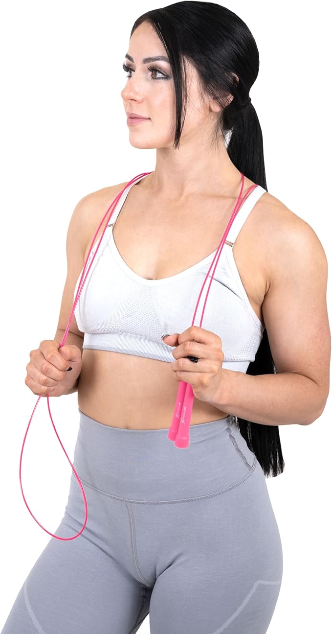 ProsourceFit Speed Jump Rope 10’ Adjustable Length, Super Fast Turning for Cardio, Boxing