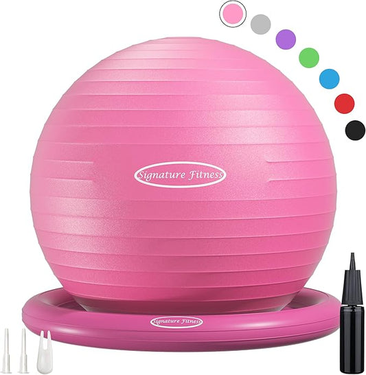 Anti-Burst and Slip Resistant Exercise Ball Yoga Ball 2,000-Pound Capacity,
