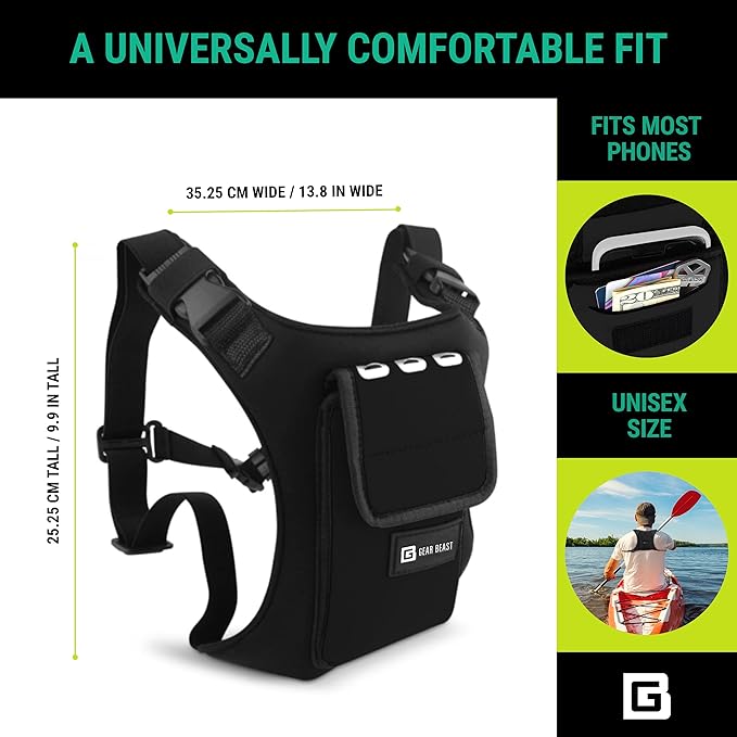 Gear Beast Running Backpack Unisex - Running Vest for Jogging, Hiking and Cycling - Compatible with Most Smartphones, Black