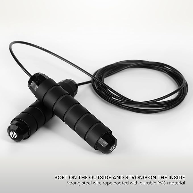 Adjustable Jump Rope for Workout - All-Purpose Exercise Jump Rope Kids & Adults Love with Tangle-Free, Comfortable Foam Handles - Best Slimming, Cardio & Endurance Training