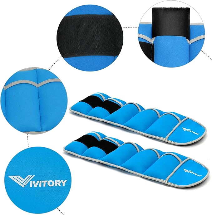 Vivitory Adjustable Ankle Weights for Women & Men 2 to 10 Lbs,
