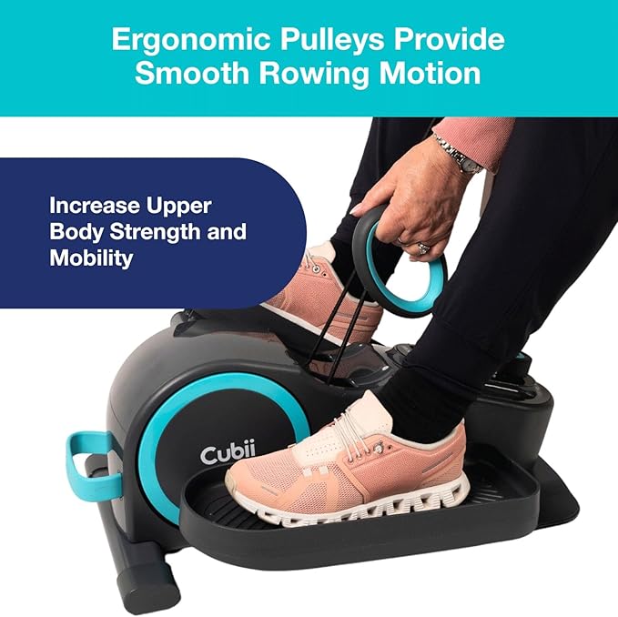 Cubii Total Body - Compact 2-in-1 Elliptical with 12 Resistance Levels, Low-Impact Cardio & Strength Training with an Ergonomic Pulley System for a Full-Body Workout - Adult to Senior