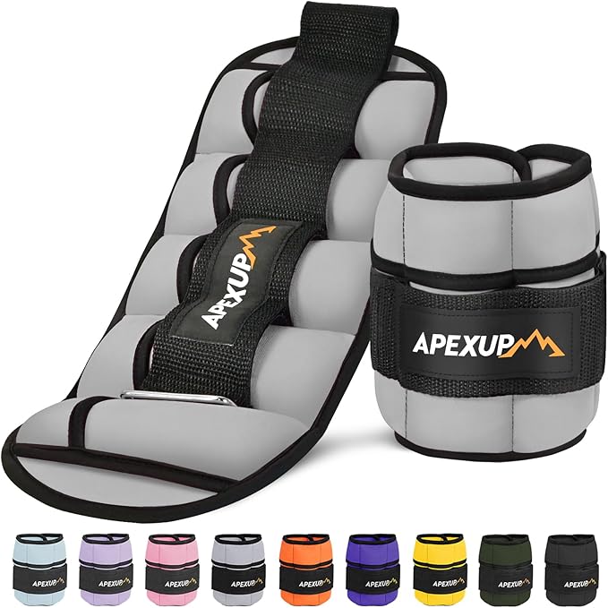 APEXUP 10lbs/Pair Adjustable Ankle Weights for Women and Men