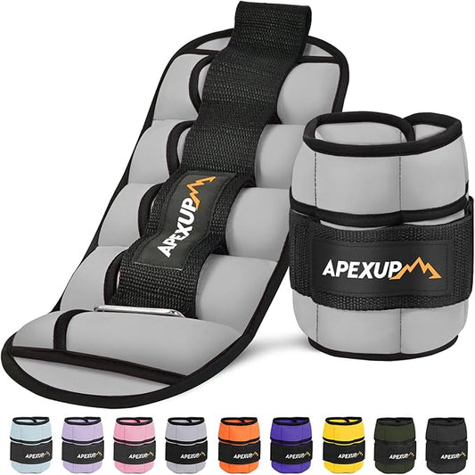 APEXUP 10lbs/Pair Adjustable Ankle Weights for Women and Men