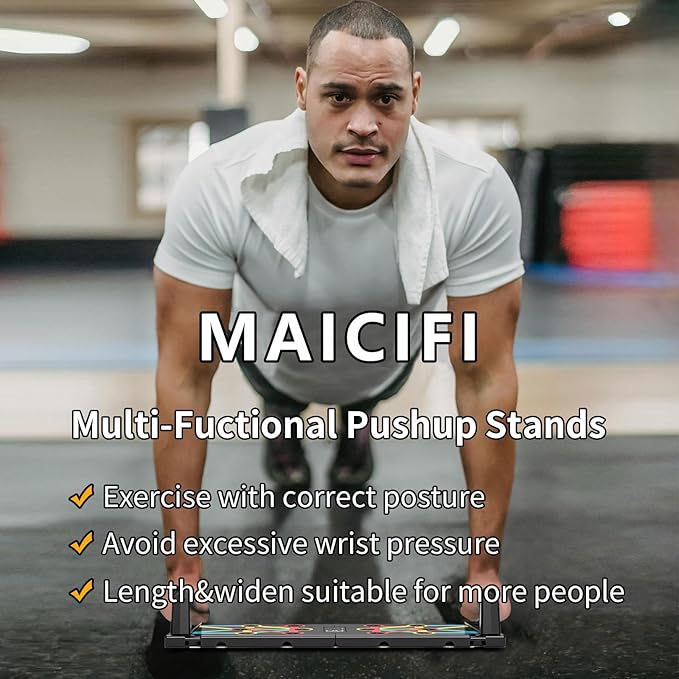 Push Up Board Exercise & Fitness Portable Foldable Strength Training Pushup Stands Home Workout Equipment Multi-Functional Fitness Floor Chest Muscle Exercise for Man and Women