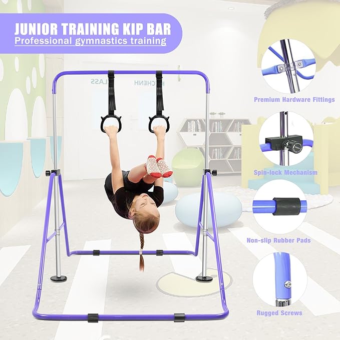 Gymnastics Bar for Home Expandable Adjustable Height Gymnastic