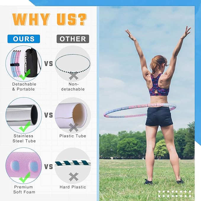 Weighted Detachable Exercise Ring 2 to 5lb Adjustable, 8 Sections