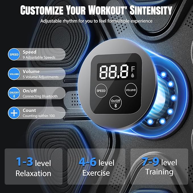 Music Boxing Machine,Smart Bluetooth Boxing Machine for Adults & Kids,Boxing Training Machine with Boxing Gloves, Music Playback Boxing Workout Equipment Target for Home, Office, Gym