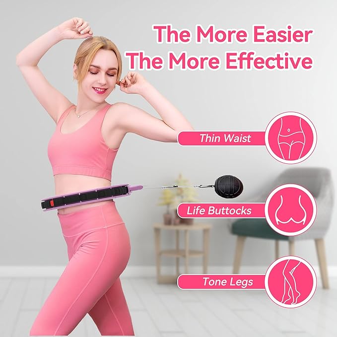 Pilates Circles Weighted Smart Fit Hoop for Adults 16 Detachable Ball,42''