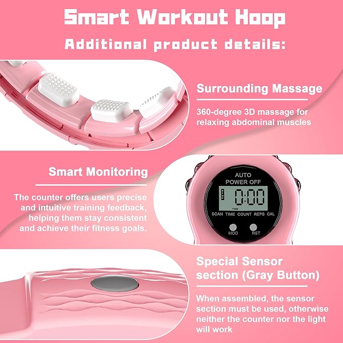 Weighted Workout Hoop for Weight Loss 48 inchs,