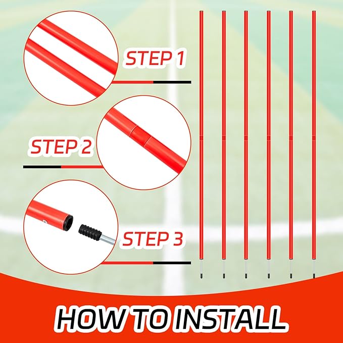 Syhood 12 Set Agility Pole Soccer Training Football
