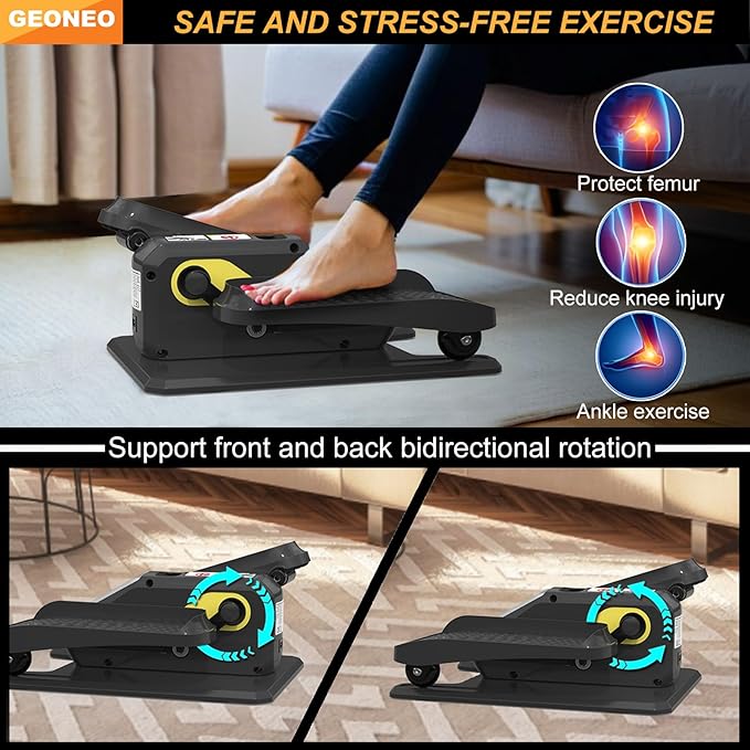 Under Desk Elliptical Machine, Electric Ellipse Leg Exerciser for Senior, Quiet and Compact Electric Seated Pedal Exerciser for Home with Display Monitor, Remote Control and 12 Adjustable Speeds
