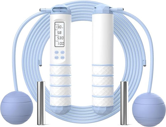 Cordless Weighted Jump Rope with Calorie Counter 9.85ft