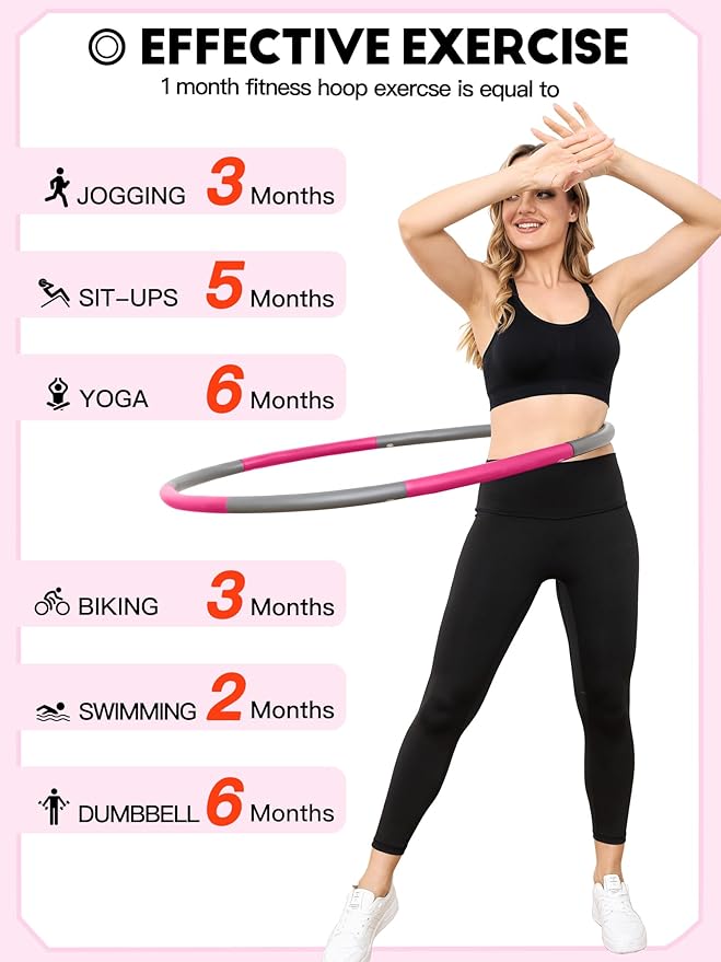 Weighted Exercise Hoop for Adults 2.2lb Detachable