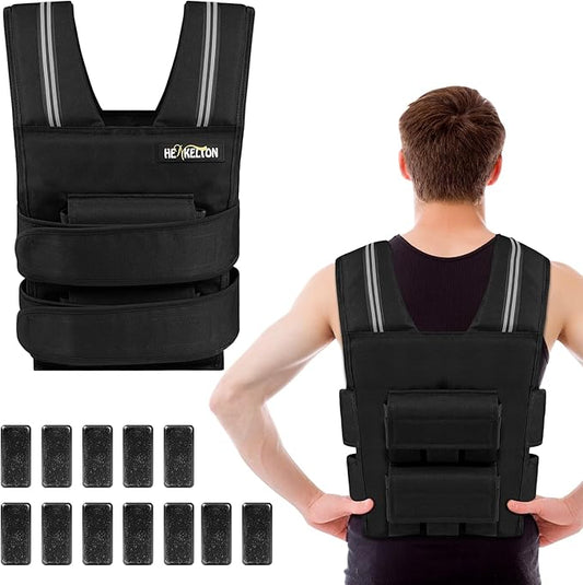 Adjustable Weighted Vest for Men Women with Removable Iron Weights, 24lbs/40lbs Body Weight Vests Adjustable for Running, Training Workout, Jogging, Walking