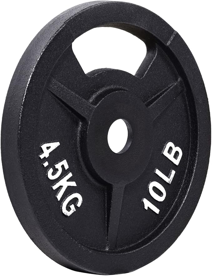 Signature Fitness Cast Iron Plate Weight Plate for Strength Training and Weightlifting, Olympic or Standard