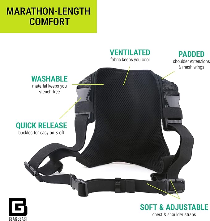 Gear Beast Running Backpack Unisex - Running Vest for Jogging, Hiking and Cycling - Compatible with Most Smartphones, Black