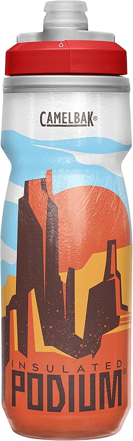 CamelBak Podium Chill Insulated Bike Plastic Water Bottle 21oz, Desert