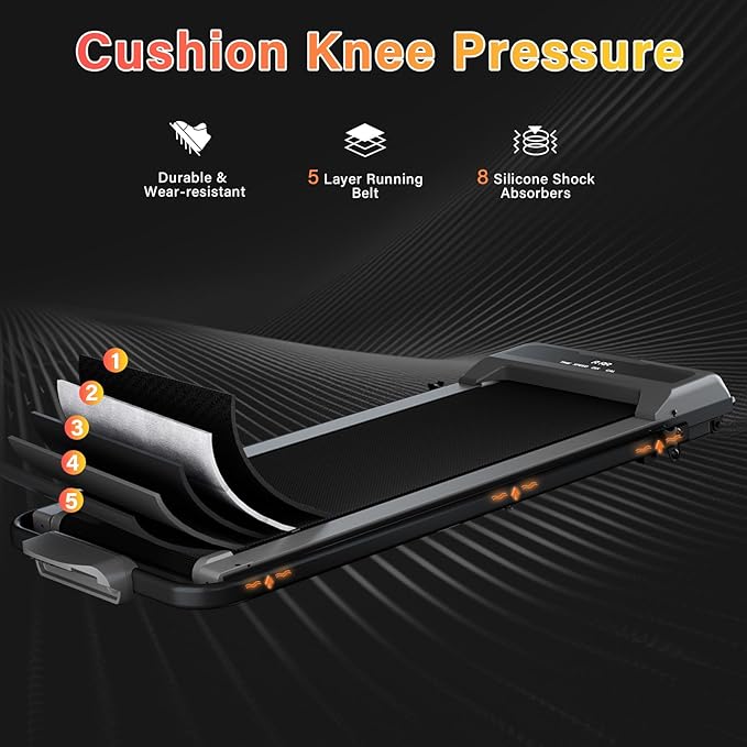 Treadmill with Incline, Walking Pad Foldable Treadmills for Home with 2.5HP, Speed 6.2-7.6MPH Walking Pad with Handle Bar, Remote Control and LED Display