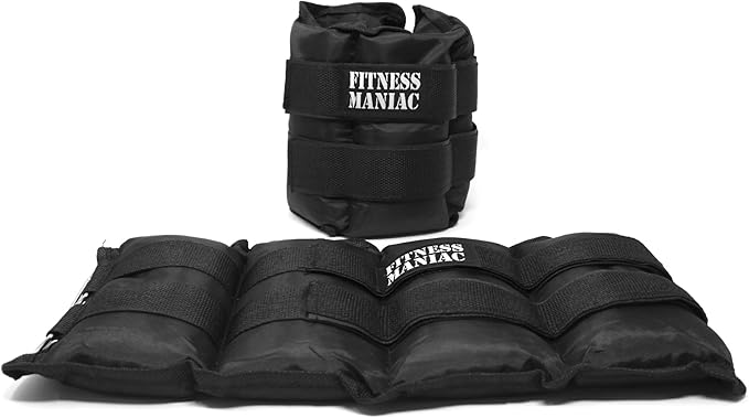 FITNESS MANIAC USA Pro Ankle Weights 1 Pair 16 lbs (8 Pounds