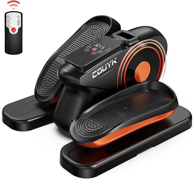 Under Desk Elliptical Machine,Electric Ellipse Leg Exerciser for Seniors Adults,Quite Portable with Display Monitor,Non-Slip Foot Straps and Remote Control and 12 Adjustable Speeds