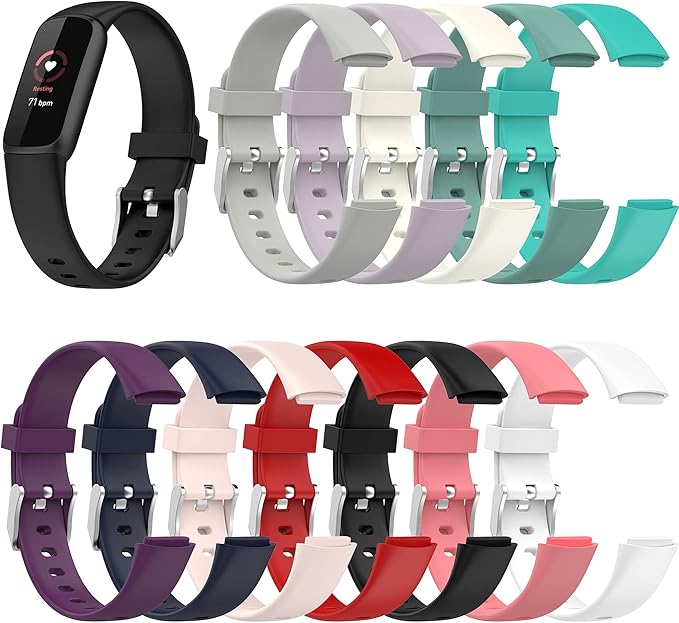 Fit for Fitbit Luxe Bands, Adjustable Soft Silicone Replacement Watch Band Straps Wristbands Bracelet Fit for Fitbit Luxe Fitness and Wellness Tracker for Women Men