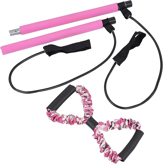 Get Out! Pilates Bar Kit with Resistance Band 8 Arm