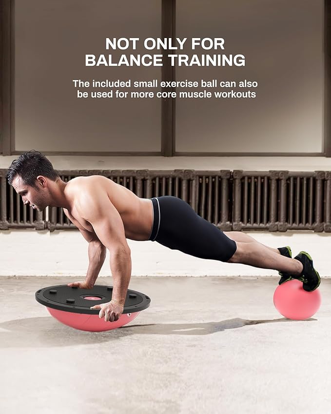 nonogo Half Balance Ball Trainer with Resistance Bands & Small Exercise Ball, Stability Ball for Core Strength, Full Body Workout, Yoga, Fitness, Physical Therapy