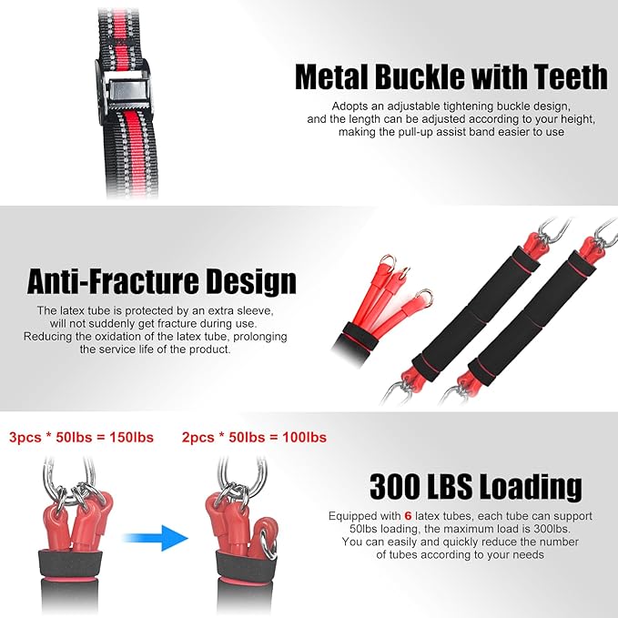 Pull Up Assistance Bands with Fabric Feet/Knee Rest