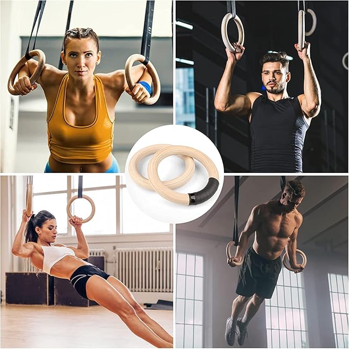 LIFERUN Gymnastics Rings 1100lbs with 16.7ft Long