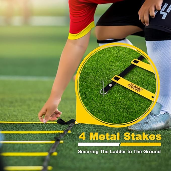 POWER GUIDANCE Agility Ladder (20 Feet) with Cones