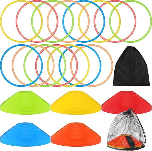 Syhood 30 Pcs Agility Soccer Cones and Speed 15 Pcs 15 Pcs