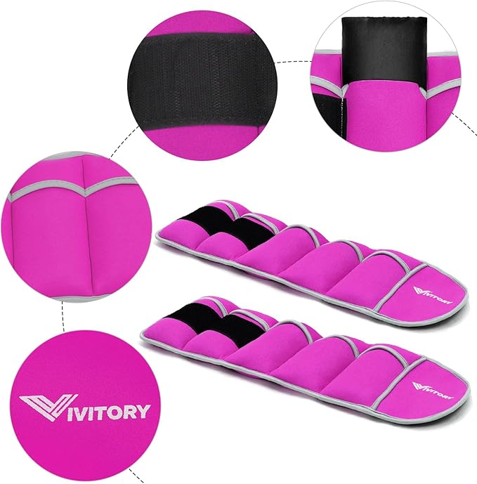 Vivitory Adjustable Ankle Weights for Women & Men 2 to 10 Lbs,