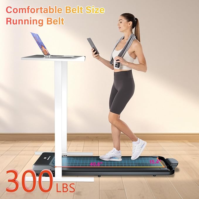 Treadmill with Incline, Walking Pad Foldable Treadmills for Home with 2.5HP, Speed 6.2-7.6MPH Walking Pad with Handle Bar, Remote Control and LED Display