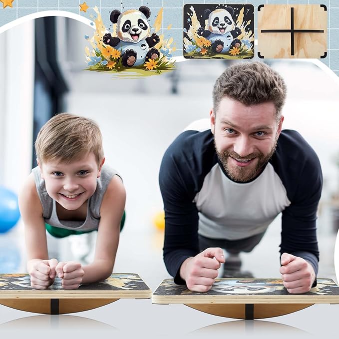 Wooden Balance Board 360° Rotation with Crossed Base Wobble Board for Physical Therapy,standing Desk,core Strength - Children Easter Gift