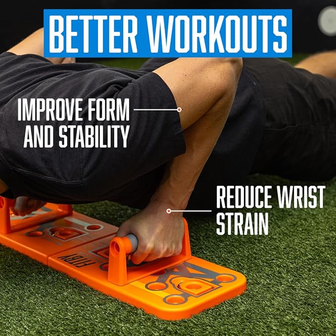 Push Up Board for Men and Women- Multifunctional Workout Equipment- Foldable Push Up Bar- Fitness Gym Equipment- Portable Board for Home Exercise and Workout- Push Up Board by Fitby