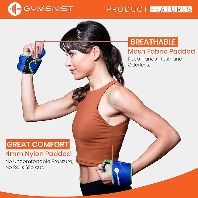 Pair of Wrist Weights With Hole for Thumb