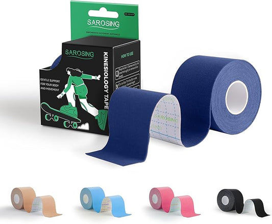 Kinesiology Tape for Knees | Sports Tape,Kinetic Tape, Elastic Athletic Tape for Protecting Knees, Shoulders | Waterproof Physio Tape and Hypoallergenic| 2" x 16 ft,Royal Blue